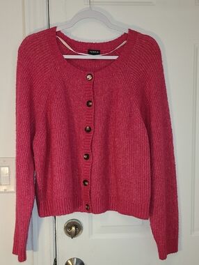 torrid Bright Pink Button-Front Knit Cardigan Size 3